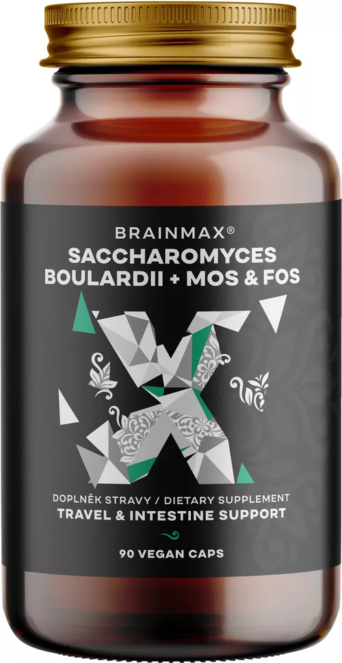 BrainMax Saccharomyces boulardii + probiotyki podróżne z kapsułkami MOS i FOS 90