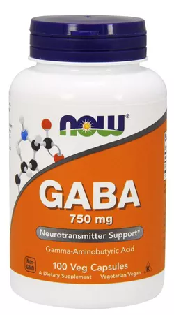 Now® Foods NOW GABA (kwas gamma-aminomasłowy) 750 mg, 100 kapsułek