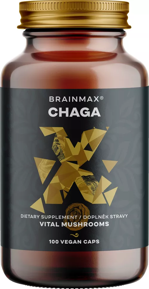 BrainMax Chaga extract, 50% polisacharydów i 20% beta-1,3/1,6 D-glukanów, 500 mg, 100 kapsułek roślinnych