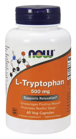 Now® Foods NOW L-Tryptofan 500 mg, 60 kapsułek roślinnych