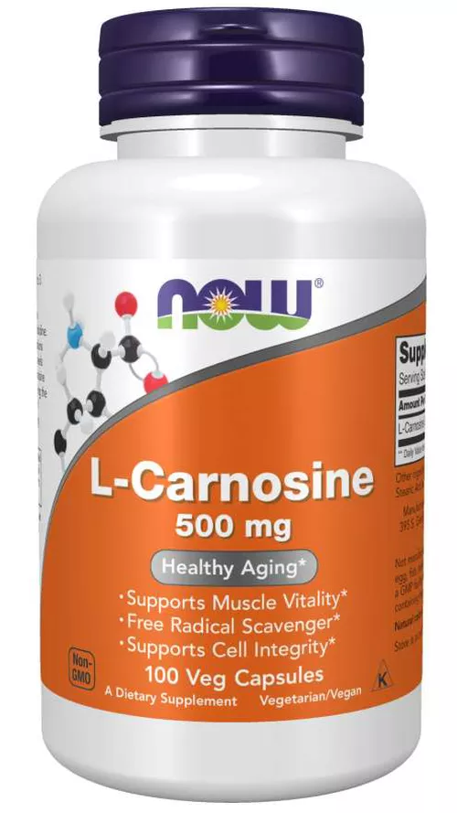 Now® Foods NOW L-Carnosine (L-karnozyna), 500 mg, 100 kapsułek roślinnych