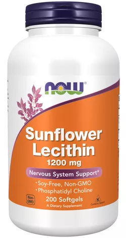 Now® Foods NOW Sunflower Lecithin (Lecytyna słonecznikowa), 1200 mg, 200 kapsułek softgel