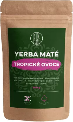 BrainMax Pure Yerba Mate, Owoce Tropikalne, 500 g