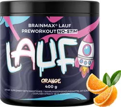 BrainMax Lauf Preworkout, bez kofeiny, czerwona pomarańcza, 400 g