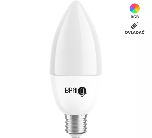 Inteligentna żarówka BrainLight LED, gwint E14, 4,8 W, z pilotem, ściemnialna