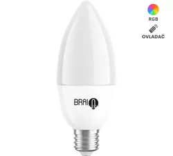 Inteligentna żarówka BrainLight LED, gwint E14, 4,8 W, z pilotem, ściemnialna