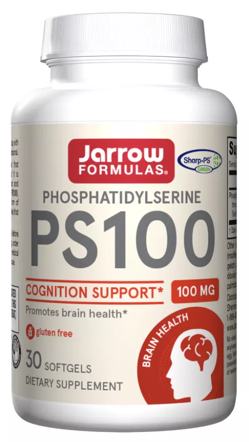 Jarrow Formulas PS 100, Fosfatydyloseryna 100 mg, Zdrowie mózgu, 30 kapsułek żelowych