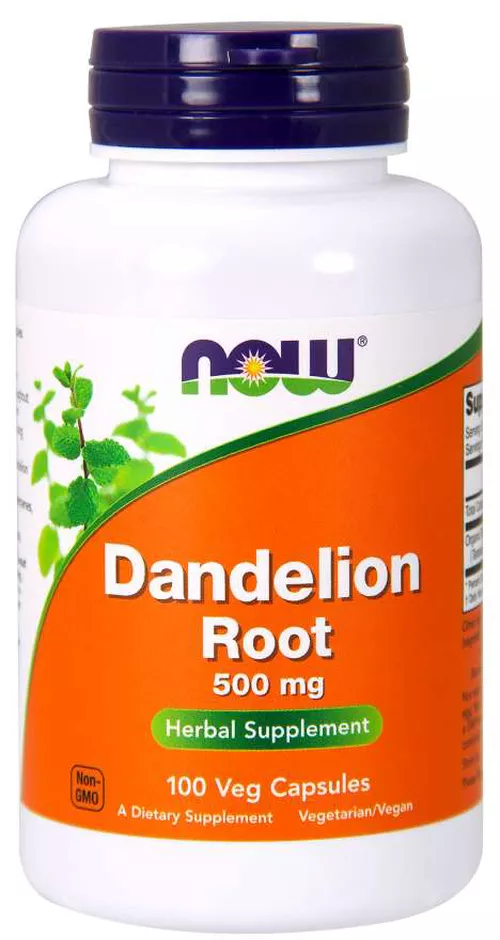 Now® Foods NOW Dandelion Root (korzeń mniszka lekarskiego), 500 mg, 100 kapsułek roślinnych