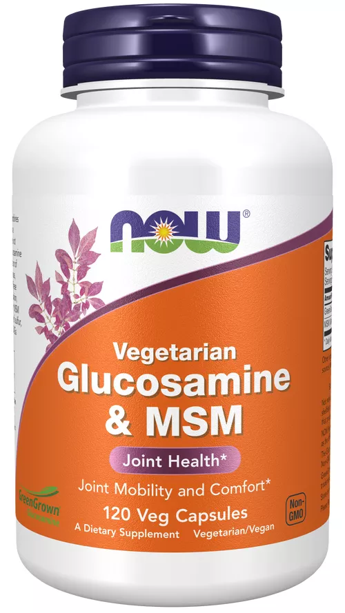 Now® Foods NOW Glucosamine & MSM Vegetarian (wegetariańska glukozamina a MSM), 120 kapsułek roślinnych