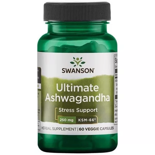 Swanson Ashwagandha Ultimate KSM-66, 250 mg, 60 kapsułek ziołowych