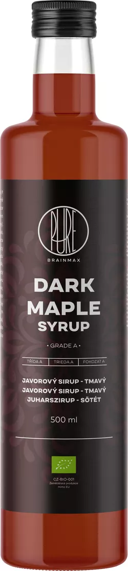 BrainMax Pure Dark Maple Syrup, Syrop Klonowy Grade A, Ciemny, BIO, 500ml