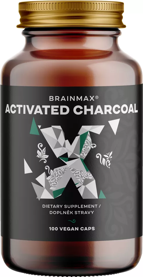 BrainMax Activated Charcoal, aktywny węgiel z łupin kokosowych, 575 mg, 100 kapsułek