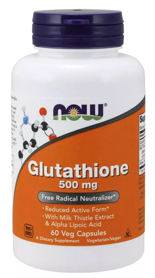 Now® Foods NOW Glutation, zredukowany, 500 mg, 60 kapsułek roślinnych