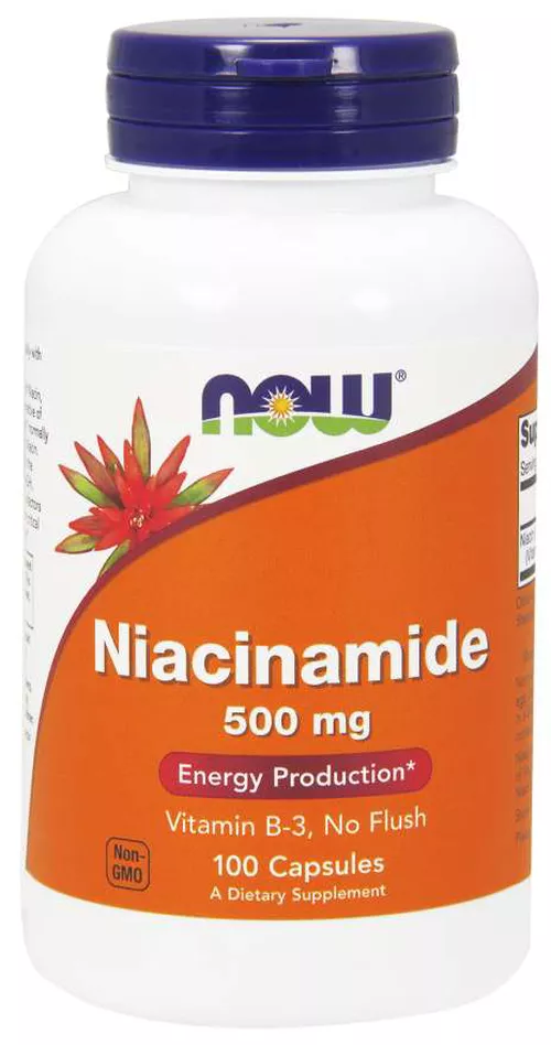 Now® Foods NOW Witamina B3 Nikotynamid (niacynamid), 500 mg, 100 kapsułek