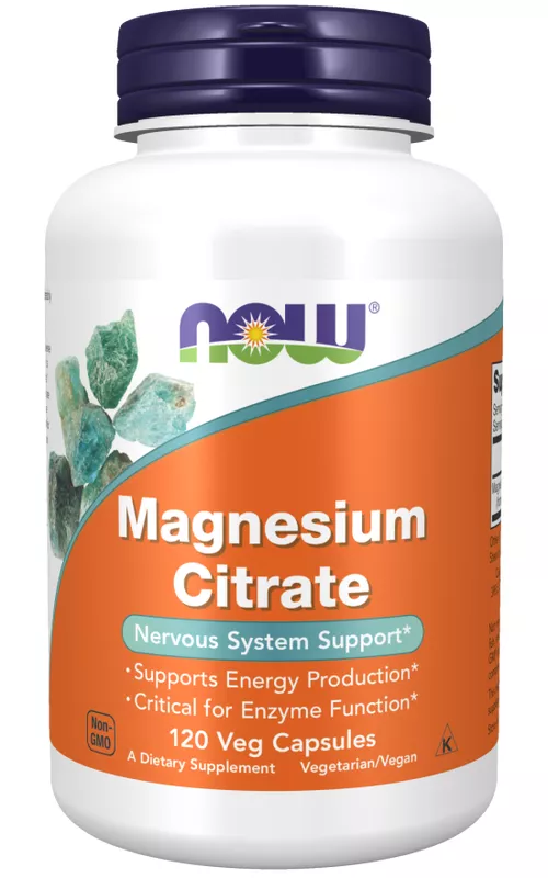 Now® Foods NOW Cytrynian magnezu (cytrynian magnezu), 400 mg, 120 kapsułek roślinnych