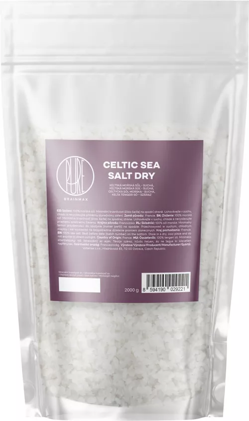 BrainMax Pure Celtic Sea Salt, Dry, Celtycka sól morska, sucha, 2000 g