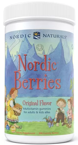 Nordic Naturals Nordic Berries Multiwitamina dla dzieci, słodko-kwaśna, 200 gumowych cukierków