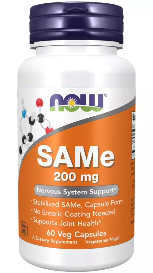 Now® Foods NOW SAMe (S-adenozylometionina), 200 mg, 60 kapsułek roślinnych