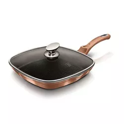 Berlinger Haus Patelnia do grillowania z pokrywką Rosegold Metallic Line, 28 cm