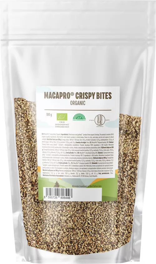 BrainMax Pure MacaPro® Crispy Bites, kawałki macy, BIO, 100 g