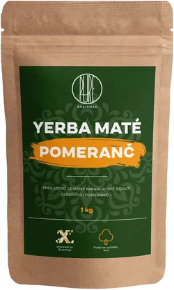 BrainMax Pure Yerba Mate, Pomarańcza, 1000 g