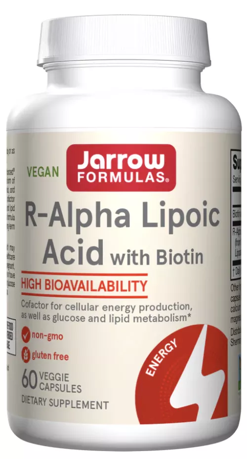 Jarrow Formulas Kwas R-Alfa Liponowy (Kwas Alfa Liponowy z Biotyną) 60 Kapsułek Roślinnych