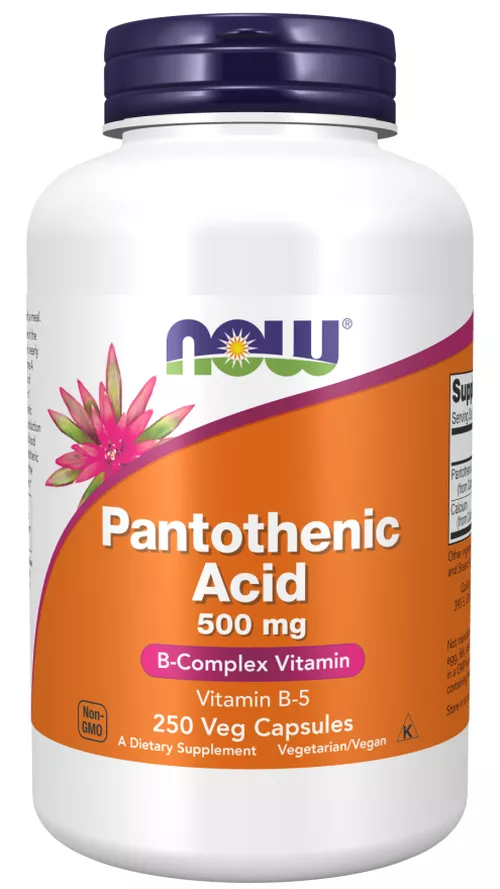 Now® Foods NOW Panthoteic Acid B5 (kwas pantotenowy), 500 mg, 250 kapsułek roślinnych