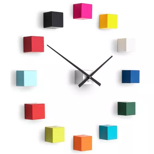 Future Time FT3000MC Cubic multicolor Designowe zegar samoprzylepny, śr. 50 cm