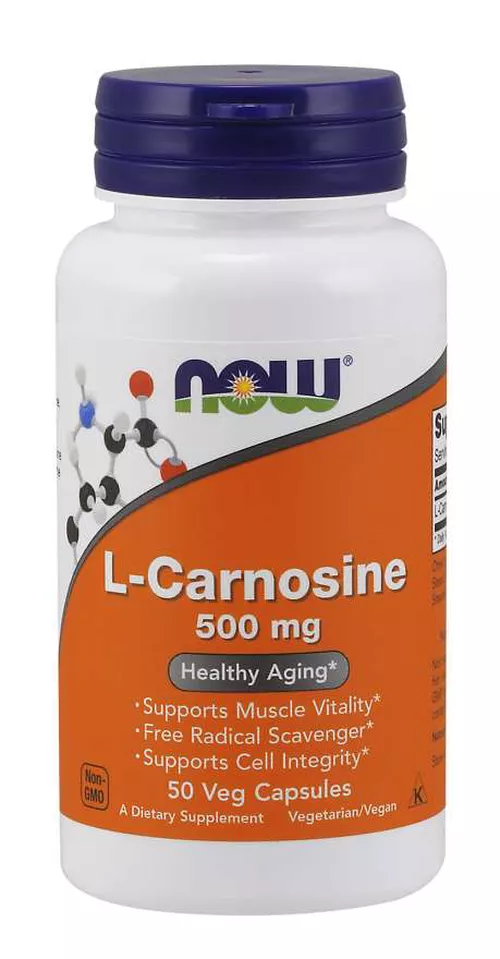 Now® Foods NOW L-Carnosine (L-karnozyna), 500 mg, 50 kapsułek roślinnych