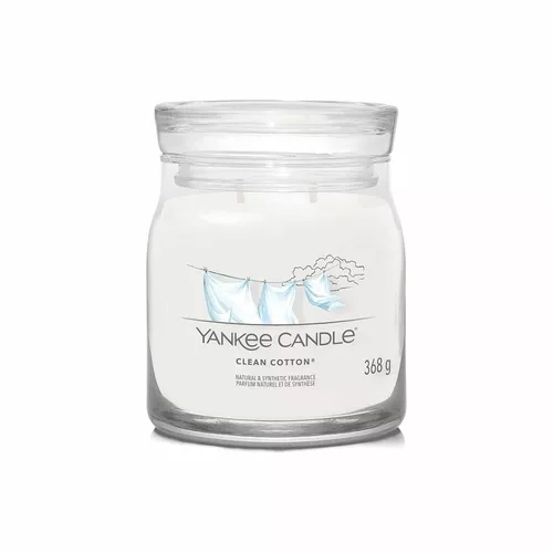 Yankee Candle świeczka zapachowa Signature w szkle średnia Clean Cotton, 368 g