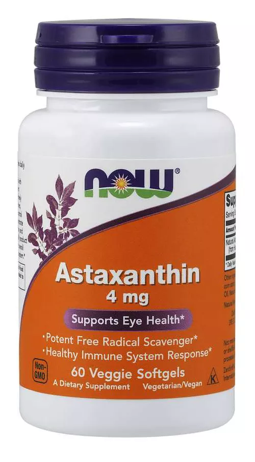 Now® Foods NOW Astaksantyna (Astaxantyna), 4 mg, 60 kapsułek roślinnych