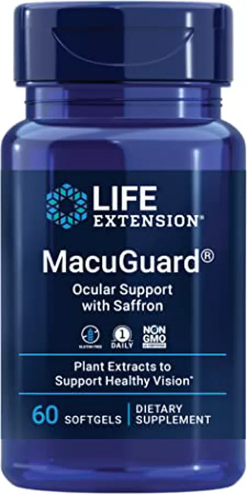 Life Extension MacuGuard Okular Support z szafranem, wsparcie oka, 60 kapsułek