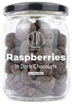 BrainMax Pure Raspberries in Dark Chocolate, Liofilizowane maliny w gorzkiej czekoladzie, 185 g