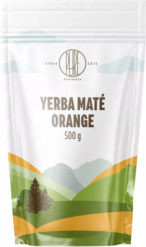 BrainMax Pure BrainMax Yerba Mate Pomarańcza, Yerba mate pomarańcza, 500 g