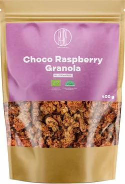 BrainMax Pure Choco Raspberry Granola, granola z czekoladą i malinami, BIO, 400 g