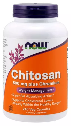 Now® Foods NOW Chitosan, 500 mg Plus chrom, 240 kapsułek wegetariańskich