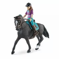 Schleich 42541 Brunetka Lisa z ruchomymi stawami na koniu Storm