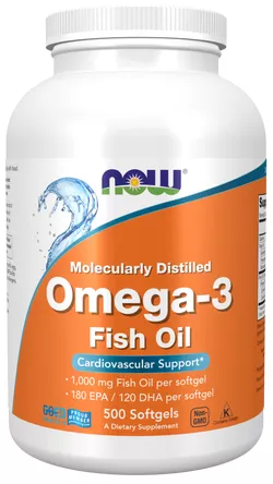 Now® Foods NOW Omega-3, destylowana molekularnie, 500 kapsułek żelowych