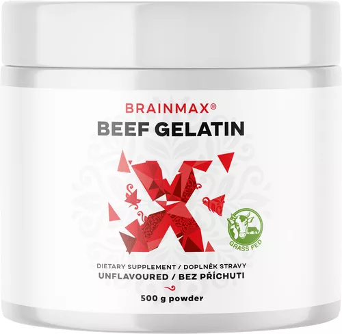 BrainMax Beef Gelatin, Żelatyna wołowa grass-fed, 500 g