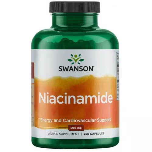 Swanson Nikotynamid Witamina B3 (Niacynamid), 500 mg, 250 kapsułek