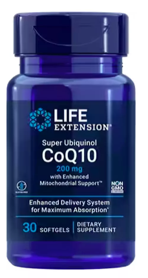 Life Extension Super Ubichinol CoQ10 ze Wzmocnionym Wsparciem Mitochondrialnym, koenzym Q10, 200 mg, 30 kapsułek