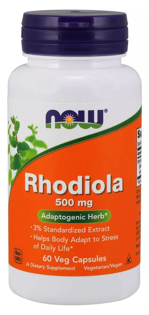 Now® Foods NOW Rhodiola rosea (Różeniec górski), 500 mg, 60 kapsułek roślinnych