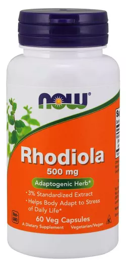 Now® Foods NOW Rhodiola rosea (Różeniec górski), 500 mg, 60 kapsułek roślinnych