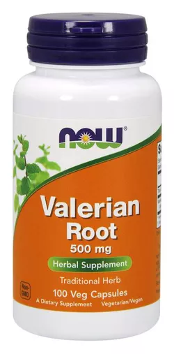 Now® Foods NOW Valerian Root (kozłek lekarski), 500 mg, 100 kapsułek roślinnych