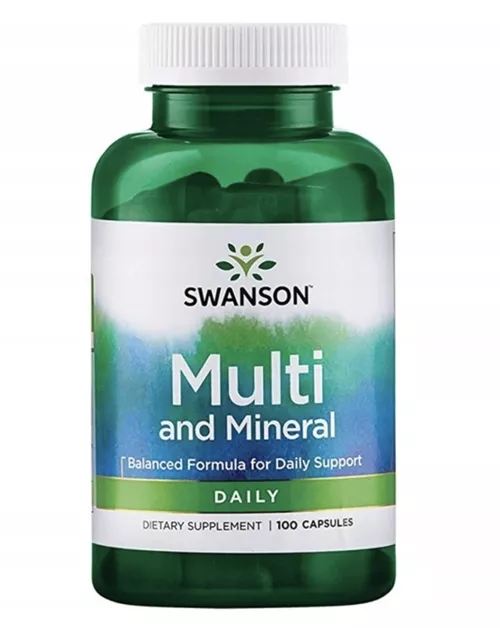 Swanson Multi and Mineral, multiwitamina z minerałami, 100 kapsułek