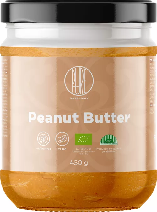 BrainMax Pure Peanut Butter, 100% Masło z orzeszków ziemnych, BIO, 450 g