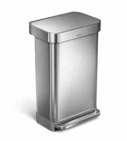 Simplehuman Pedałowy kosz na śmieci 45 l, srebrny