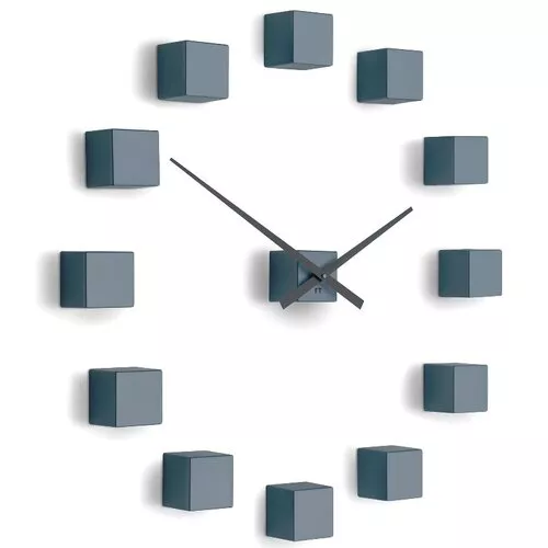 Future Time FT3000GY Cubic grey Designowe zegar samoprzylepny, śr. 50 cm