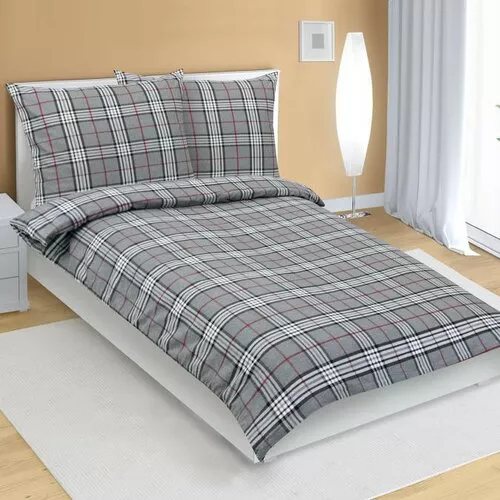 Bellatex Flanelowa pościel Káro szara, 140 x 200cm, 70 x 90 cm, 140 x 200 cm, 70 x 90 cm