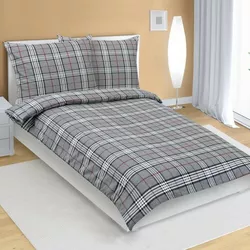 Bellatex Flanelowa pościel Káro szara, 140 x 200cm, 70 x 90 cm, 140 x 200 cm, 70 x 90 cm